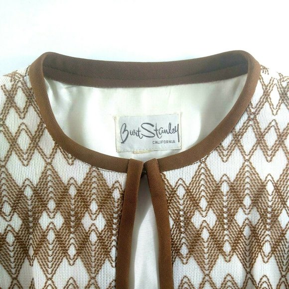 Women's VTG Swing Jacket Blazer Burt Stanley California 70s Zig Zag Stitch M/L - Picture 8 of 8